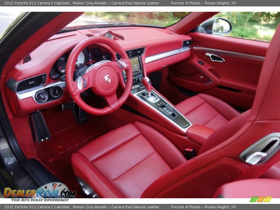 Carrera Red Natural Leather Interior - 2012 Porsche 911 Carrera S Cabriolet Photo #11