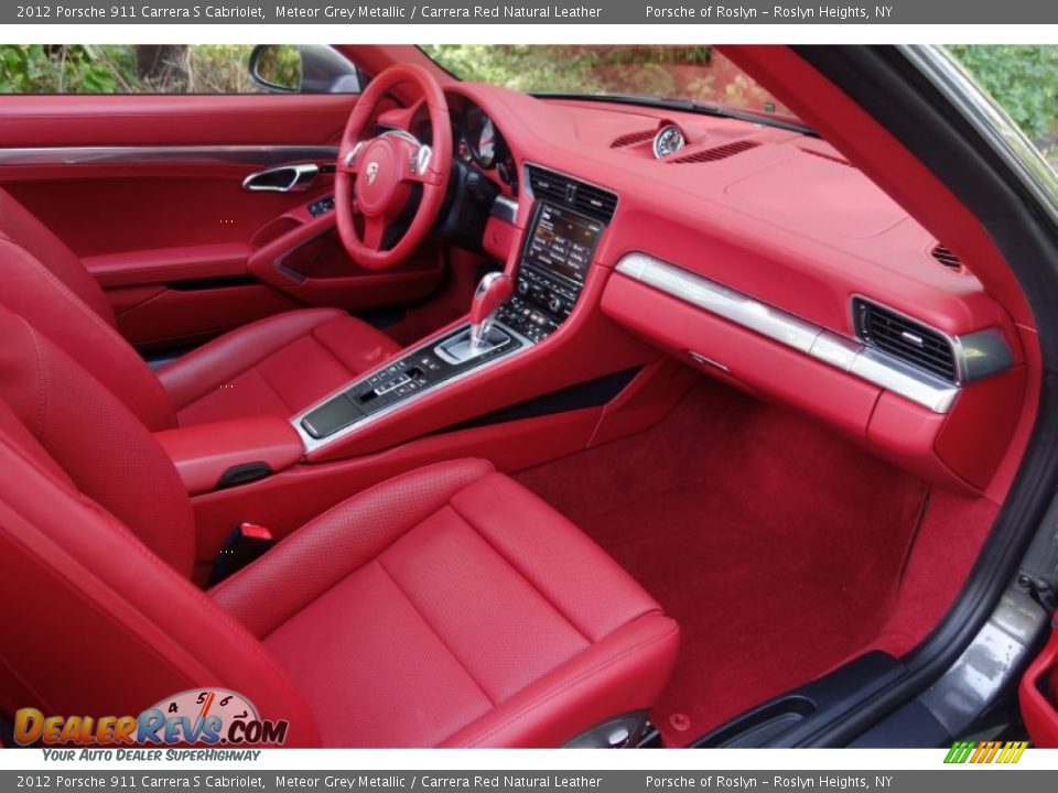 Carrera Red Natural Leather Interior - 2012 Porsche 911 Carrera S Cabriolet Photo #13