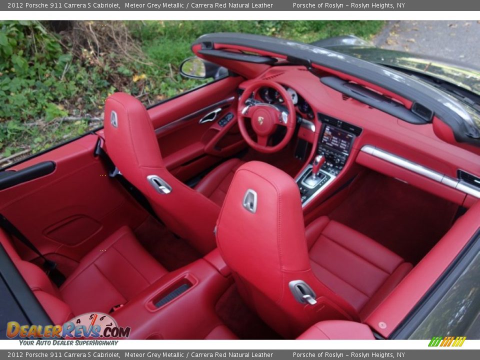 Carrera Red Natural Leather Interior - 2012 Porsche 911 Carrera S Cabriolet Photo #17