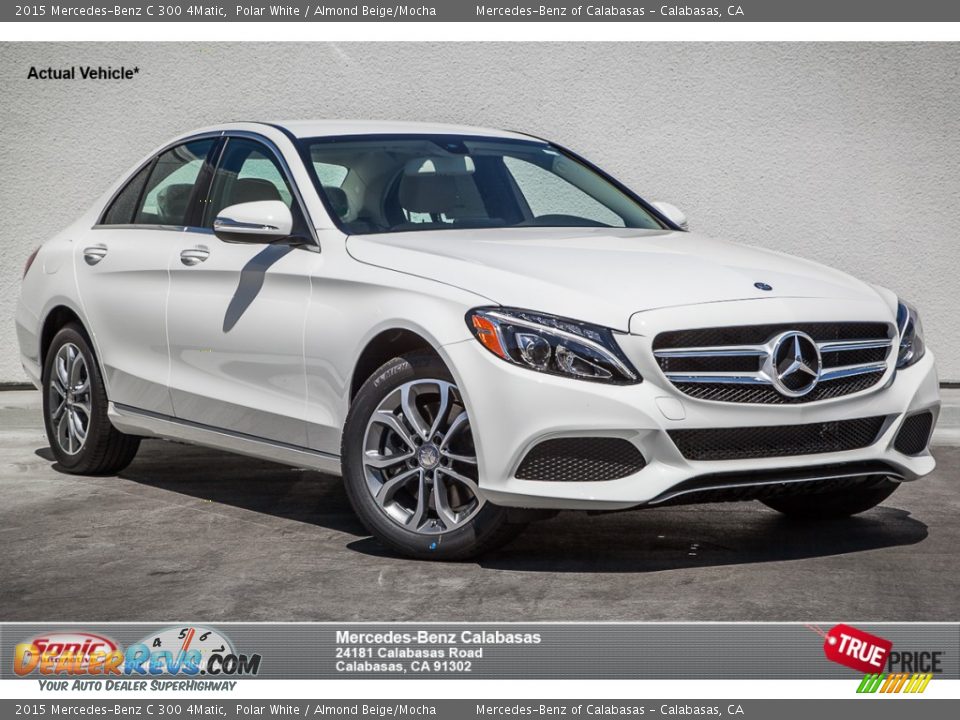 2015 Mercedes-Benz C 300 4Matic Polar White / Almond Beige/Mocha Photo #1