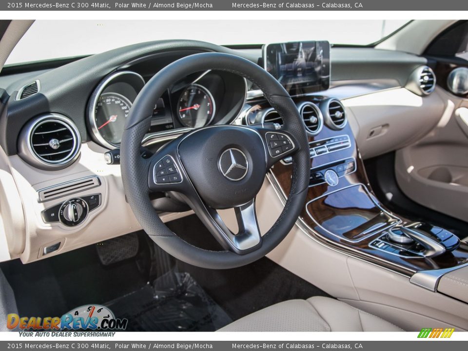 2015 Mercedes-Benz C 300 4Matic Polar White / Almond Beige/Mocha Photo #5