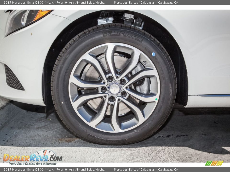 2015 Mercedes-Benz C 300 4Matic Polar White / Almond Beige/Mocha Photo #10