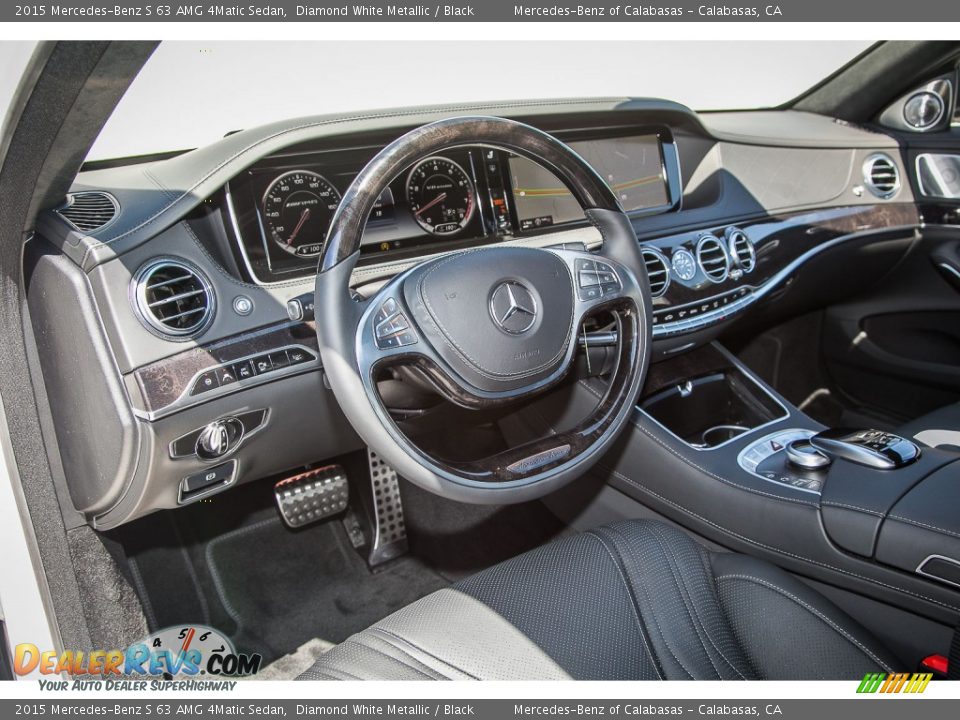 Black Interior - 2015 Mercedes-Benz S 63 AMG 4Matic Sedan Photo #5