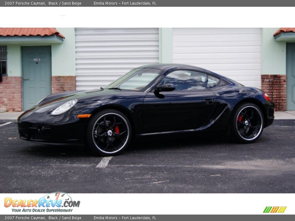 2007 Porsche Cayman Black / Sand Beige Photo #2