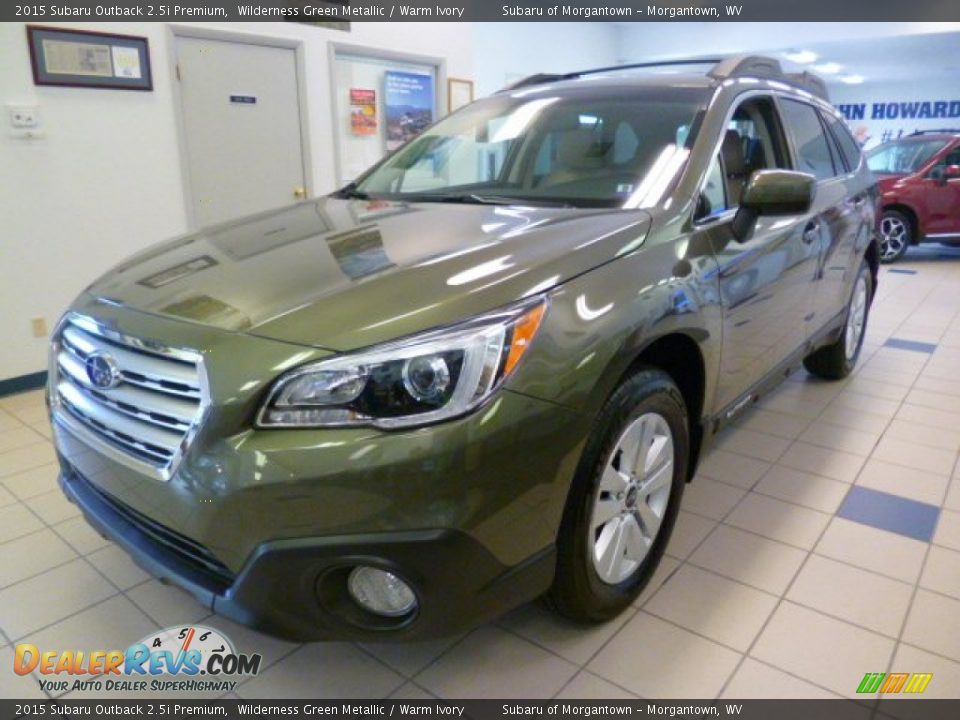 2015 Subaru Outback 2.5i Premium Wilderness Green Metallic / Warm Ivory Photo #3