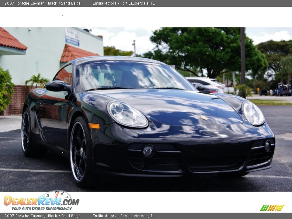 2007 Porsche Cayman Black / Sand Beige Photo #9
