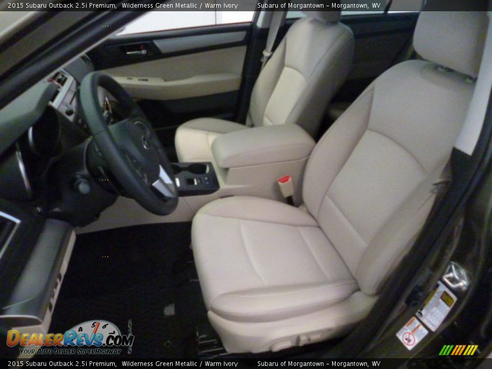 2015 Subaru Outback 2.5i Premium Wilderness Green Metallic / Warm Ivory Photo #14
