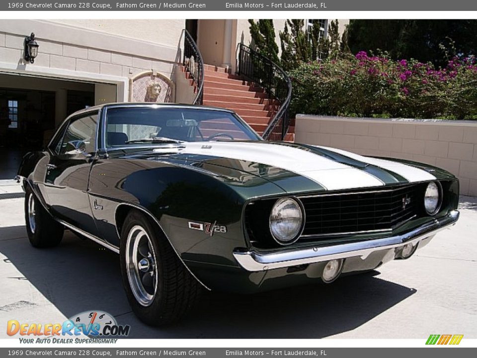 1969 Chevrolet Camaro Z28 Coupe Fathom Green / Medium Green Photo #6