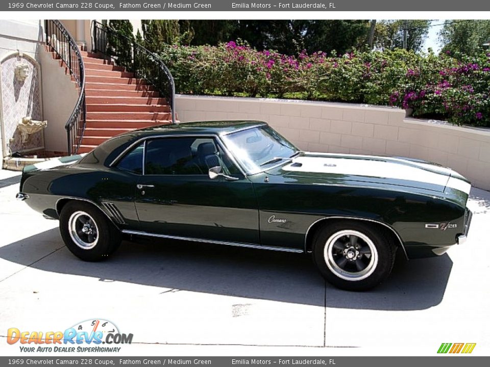 1969 Chevrolet Camaro Z28 Coupe Fathom Green / Medium Green Photo #10