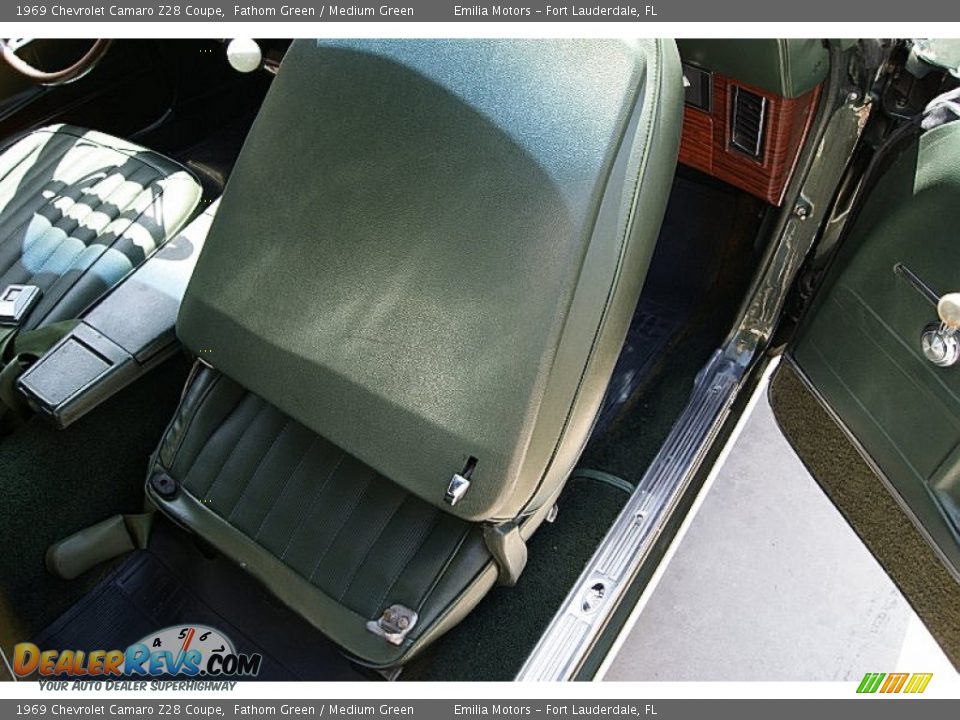1969 Chevrolet Camaro Z28 Coupe Fathom Green / Medium Green Photo #64