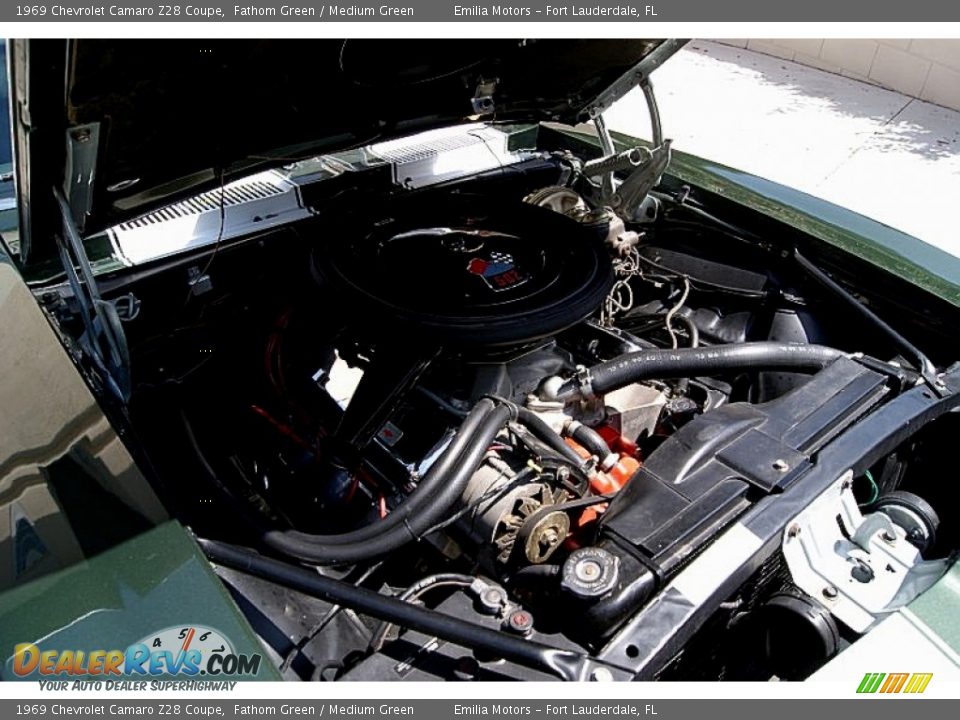 1969 Chevrolet Camaro Z28 Coupe Fathom Green / Medium Green Photo #70