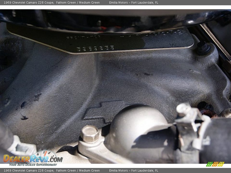 1969 Chevrolet Camaro Z28 Coupe Fathom Green / Medium Green Photo #78