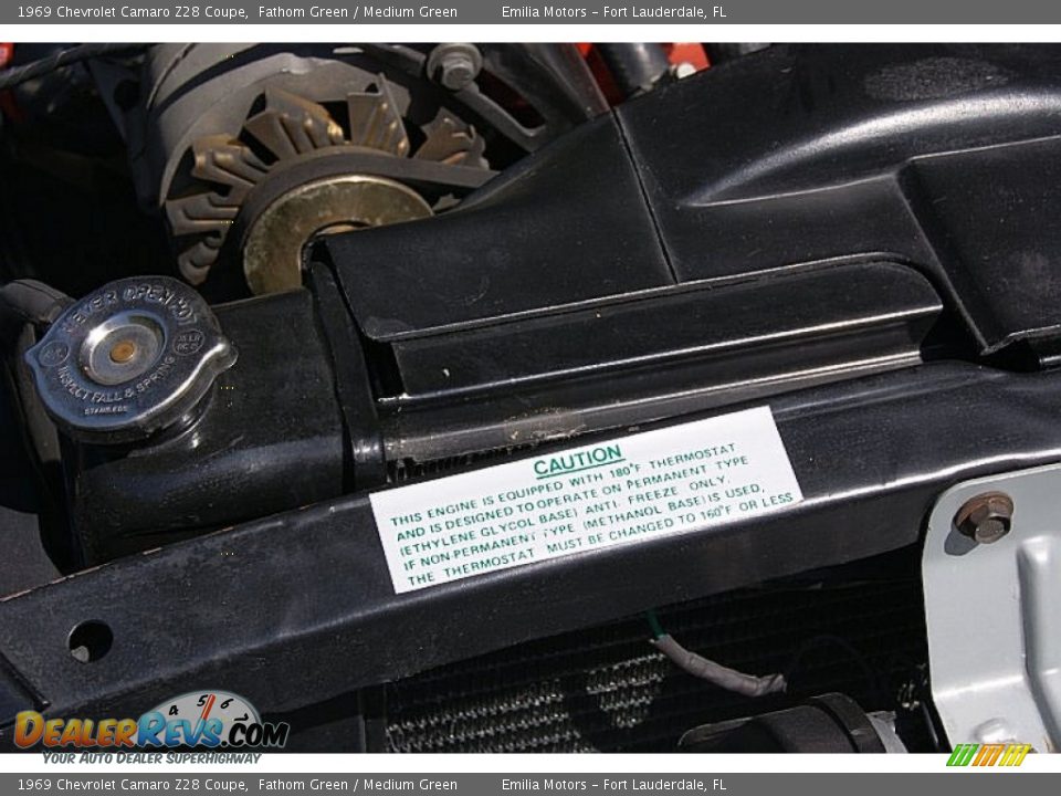1969 Chevrolet Camaro Z28 Coupe Fathom Green / Medium Green Photo #80