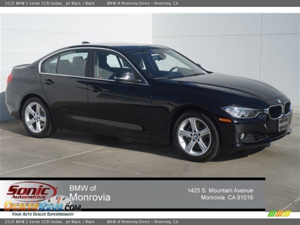 2015 BMW 3 Series 328i Sedan Jet Black / Black Photo #1