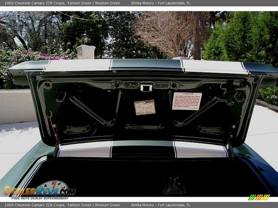 1969 Chevrolet Camaro Z28 Coupe Fathom Green / Medium Green Photo #94