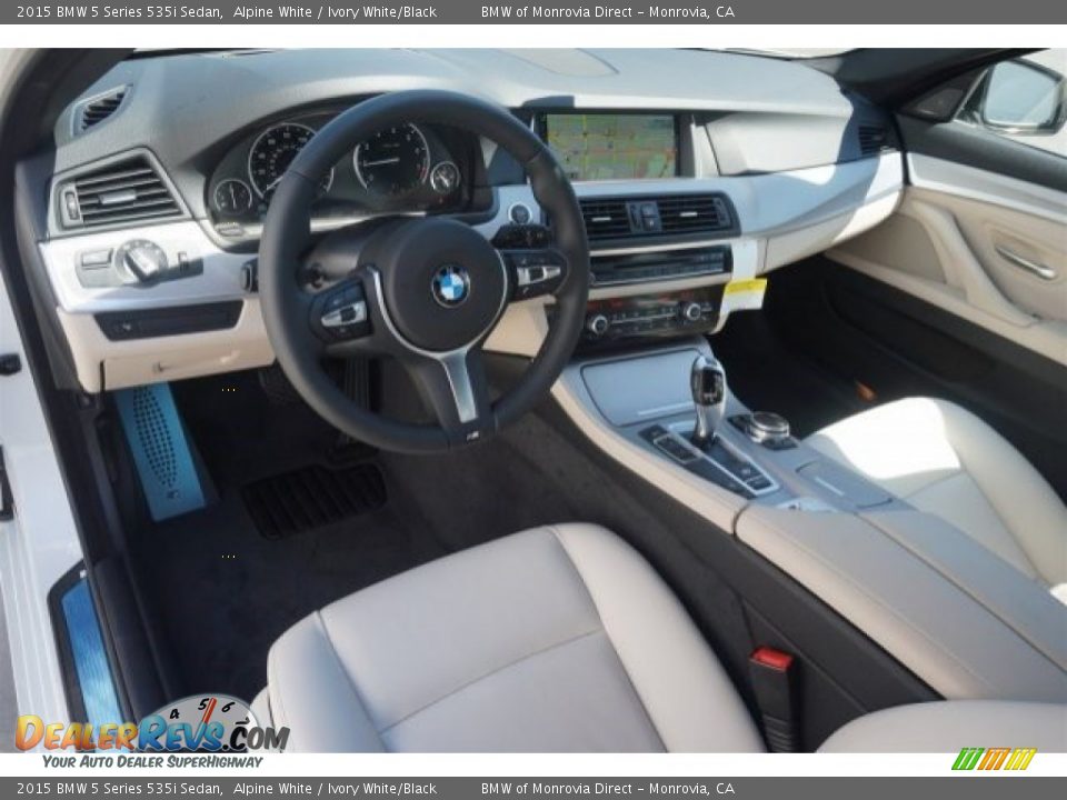 Ivory White/Black Interior - 2015 BMW 5 Series 535i Sedan Photo #8