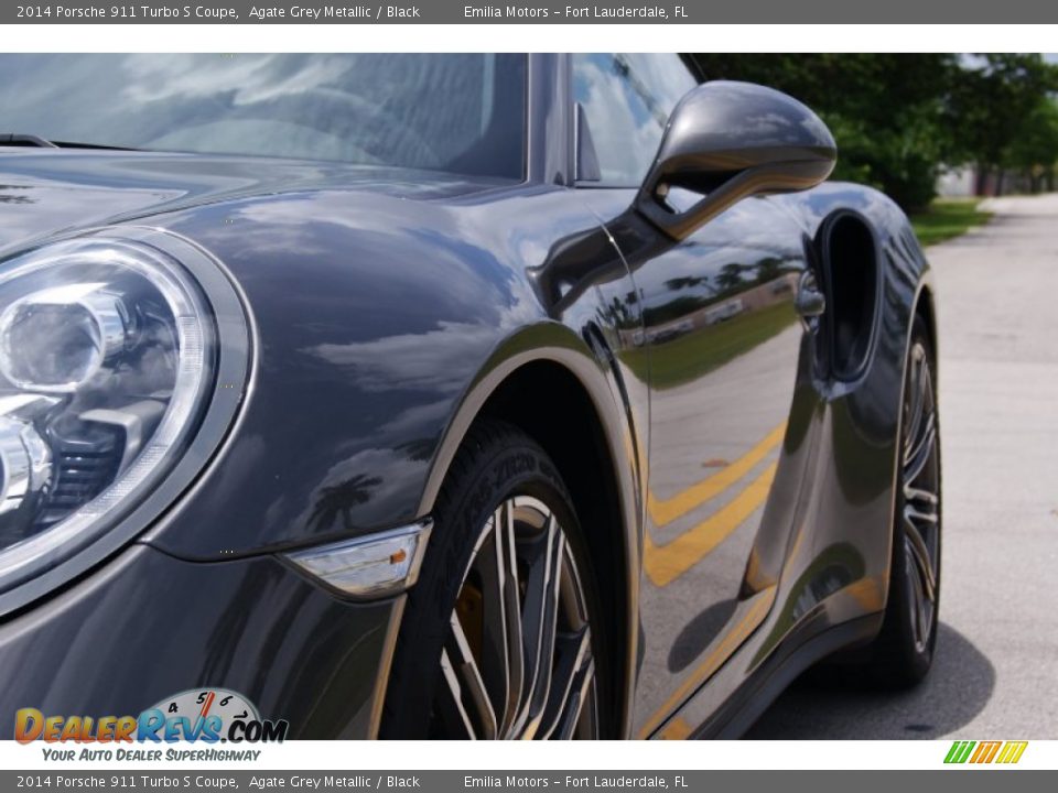 2014 Porsche 911 Turbo S Coupe Agate Grey Metallic / Black Photo #7
