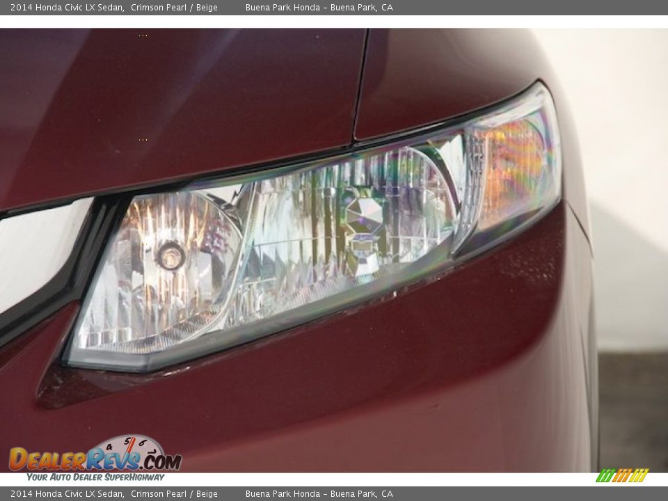 2014 Honda Civic LX Sedan Crimson Pearl / Beige Photo #5
