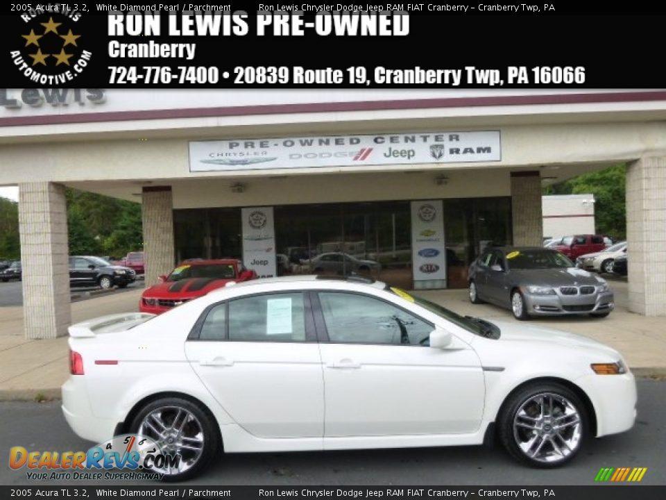 2005 Acura TL 3.2 White Diamond Pearl / Parchment Photo #1