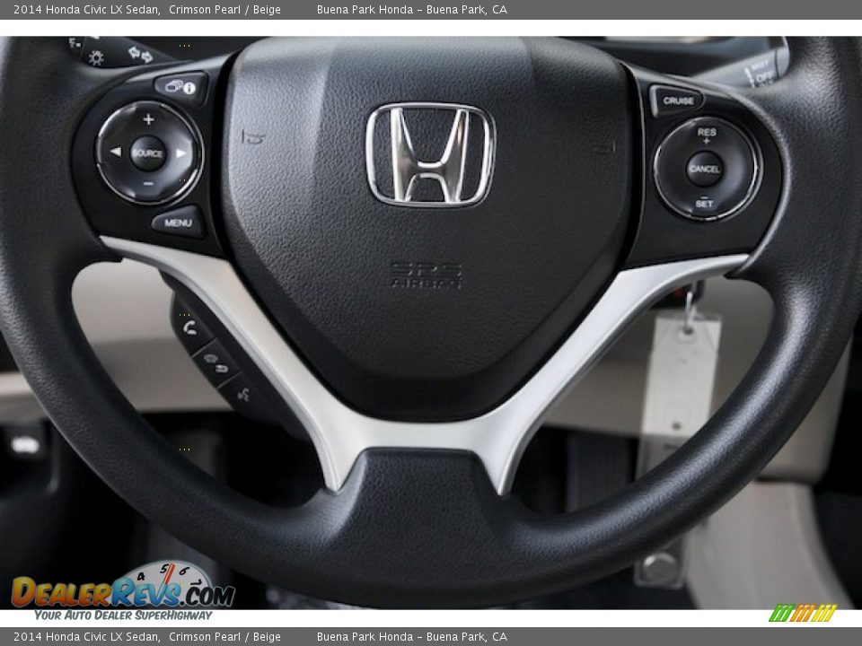 2014 Honda Civic LX Sedan Crimson Pearl / Beige Photo #12