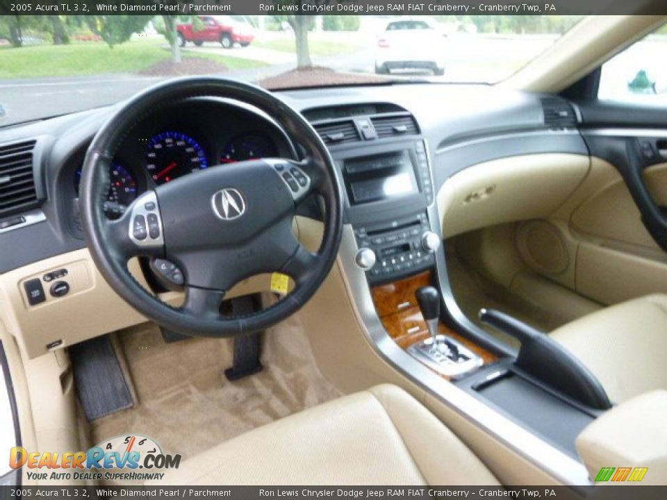 2005 Acura TL 3.2 White Diamond Pearl / Parchment Photo #14