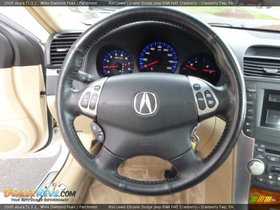 2005 Acura TL 3.2 White Diamond Pearl / Parchment Photo #18
