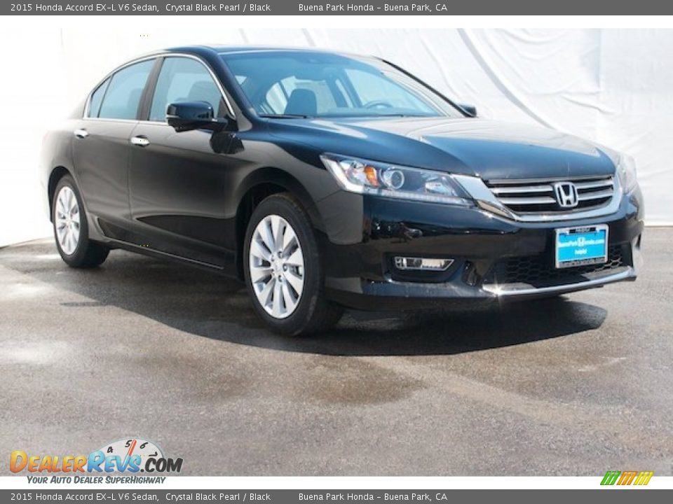 2015 Honda Accord EX-L V6 Sedan Crystal Black Pearl / Black Photo #1