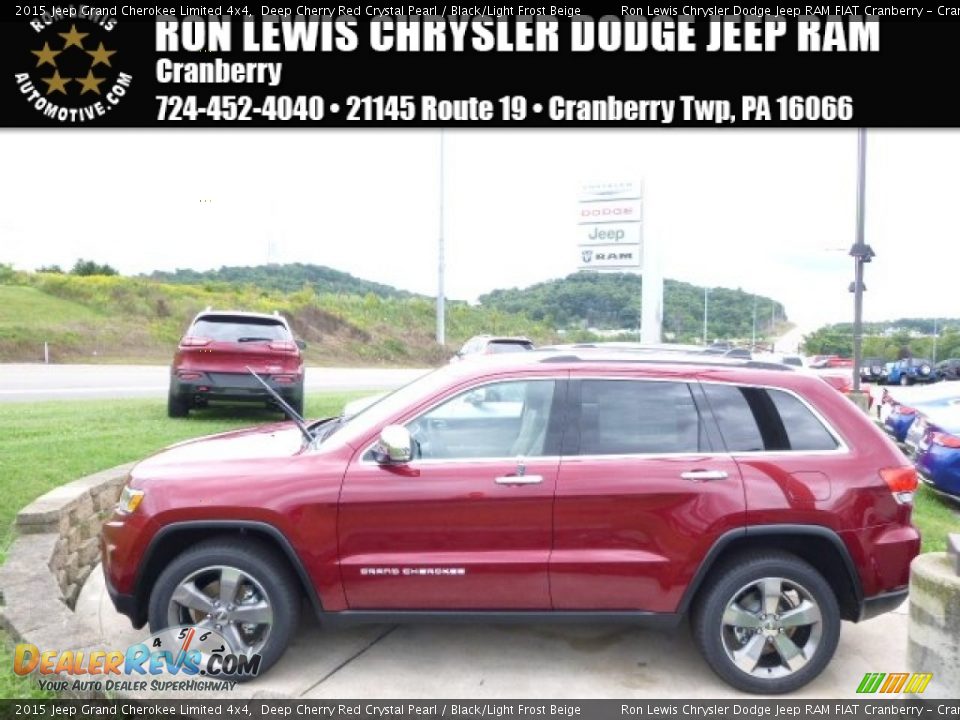 2015 Jeep Grand Cherokee Limited 4x4 Deep Cherry Red Crystal Pearl / Black/Light Frost Beige Photo #1