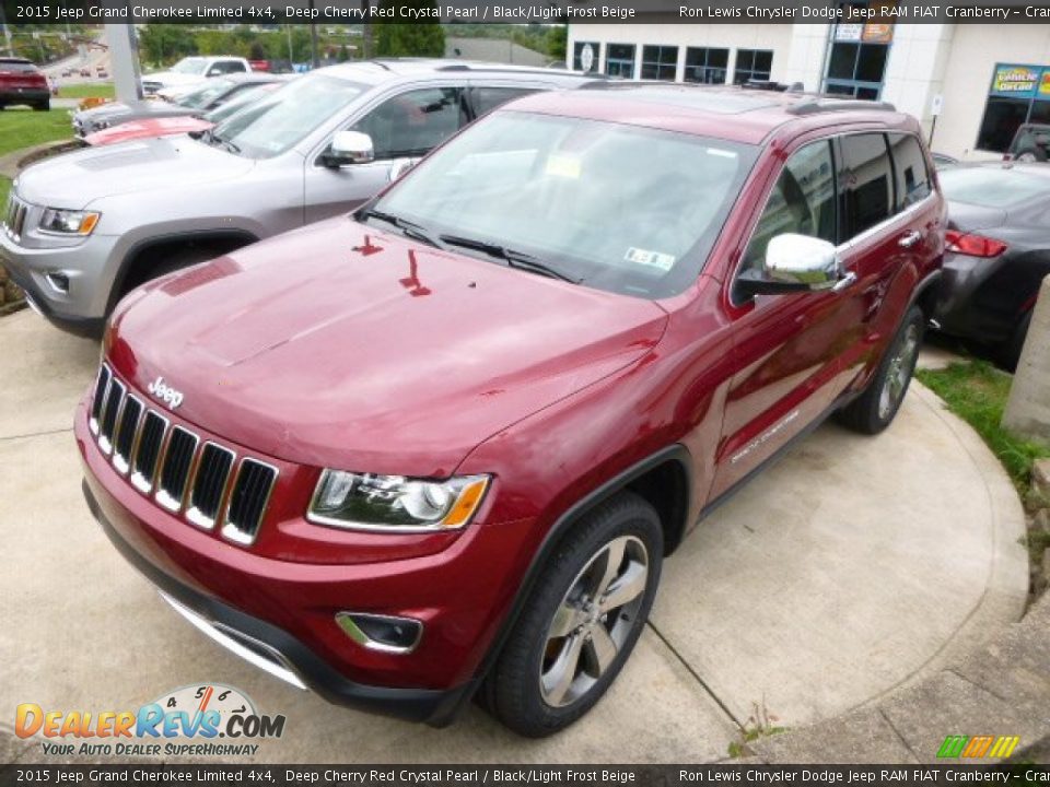2015 Jeep Grand Cherokee Limited 4x4 Deep Cherry Red Crystal Pearl / Black/Light Frost Beige Photo #2