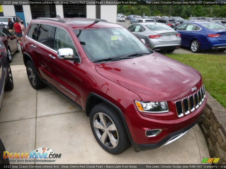 2015 Jeep Grand Cherokee Limited 4x4 Deep Cherry Red Crystal Pearl / Black/Light Frost Beige Photo #4