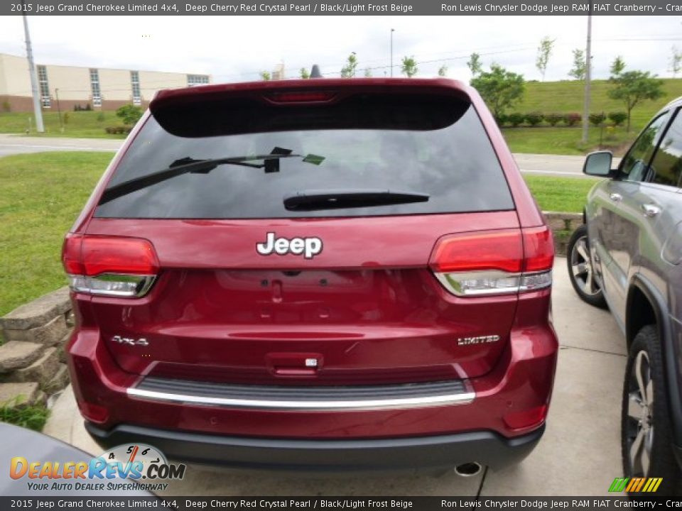 2015 Jeep Grand Cherokee Limited 4x4 Deep Cherry Red Crystal Pearl / Black/Light Frost Beige Photo #6