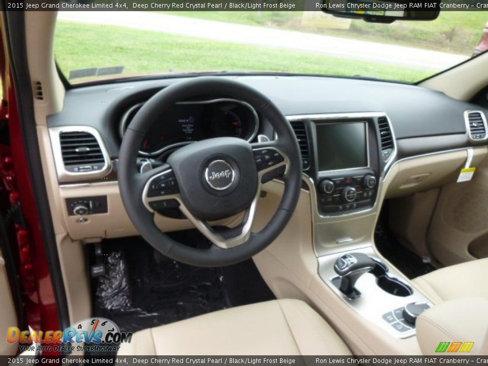 2015 Jeep Grand Cherokee Limited 4x4 Deep Cherry Red Crystal Pearl / Black/Light Frost Beige Photo #13