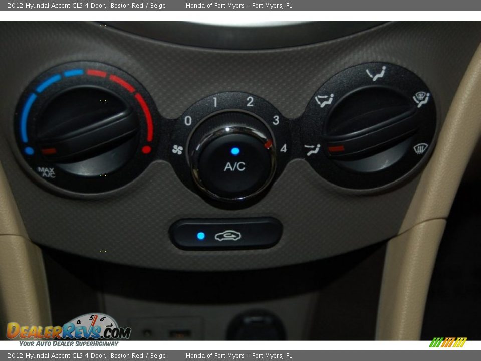 2012 Hyundai Accent GLS 4 Door Boston Red / Beige Photo #19