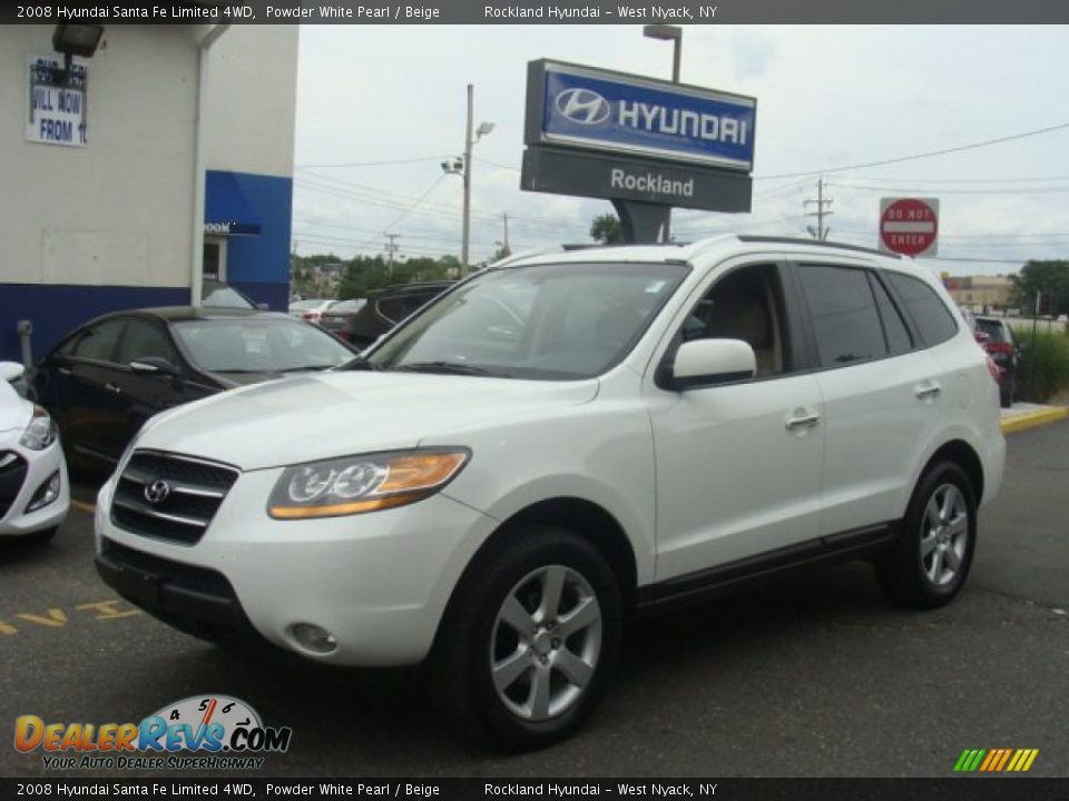 2008 Hyundai Santa Fe Limited 4WD Powder White Pearl / Beige Photo #1