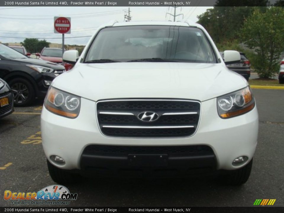 2008 Hyundai Santa Fe Limited 4WD Powder White Pearl / Beige Photo #2