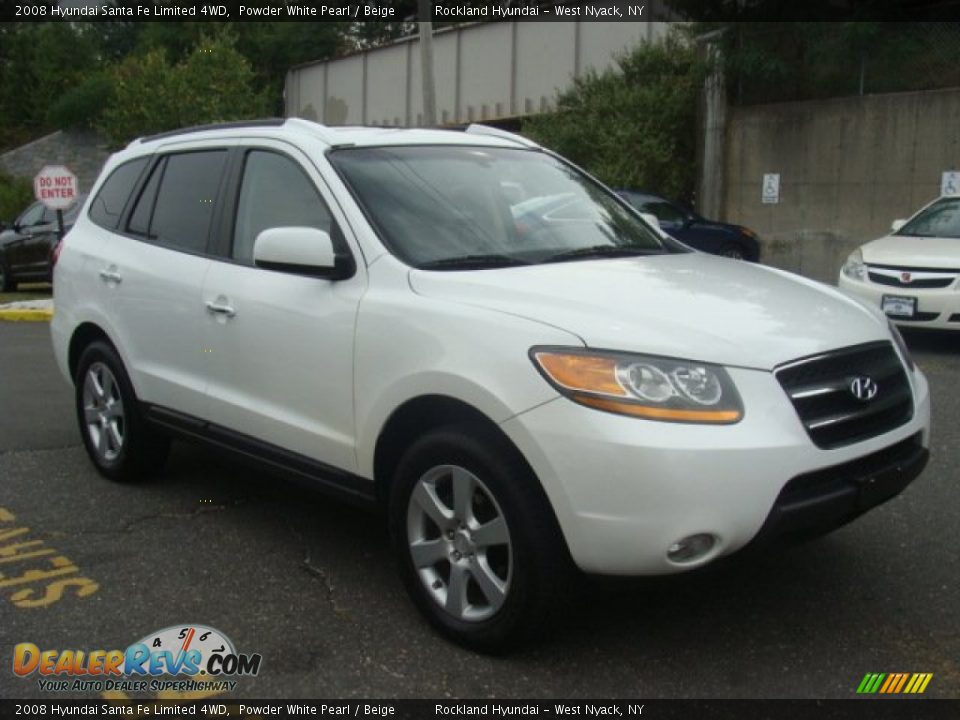 2008 Hyundai Santa Fe Limited 4WD Powder White Pearl / Beige Photo #3