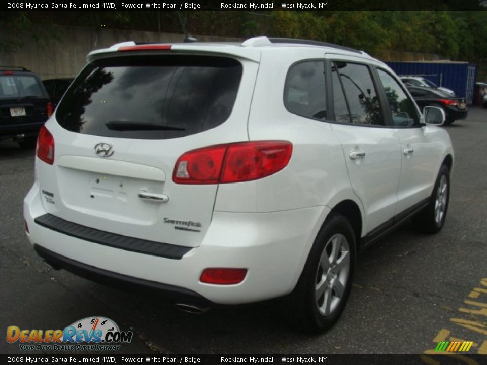 2008 Hyundai Santa Fe Limited 4WD Powder White Pearl / Beige Photo #4