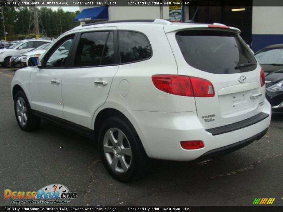2008 Hyundai Santa Fe Limited 4WD Powder White Pearl / Beige Photo #6