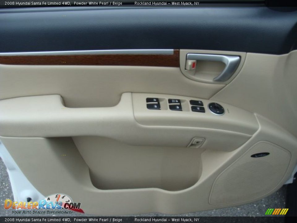 2008 Hyundai Santa Fe Limited 4WD Powder White Pearl / Beige Photo #7