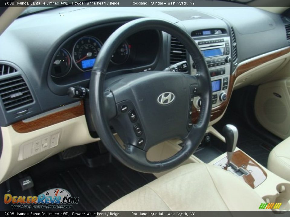 2008 Hyundai Santa Fe Limited 4WD Powder White Pearl / Beige Photo #9