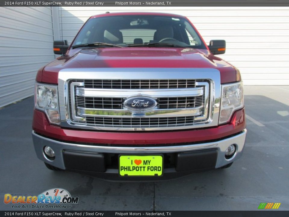 2014 Ford F150 XLT SuperCrew Ruby Red / Steel Grey Photo #8