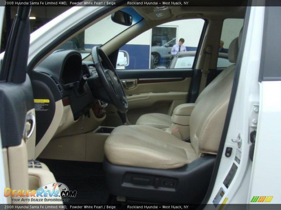 2008 Hyundai Santa Fe Limited 4WD Powder White Pearl / Beige Photo #10