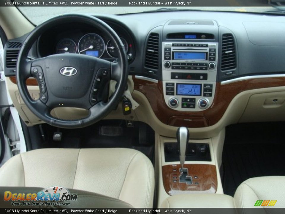 2008 Hyundai Santa Fe Limited 4WD Powder White Pearl / Beige Photo #12