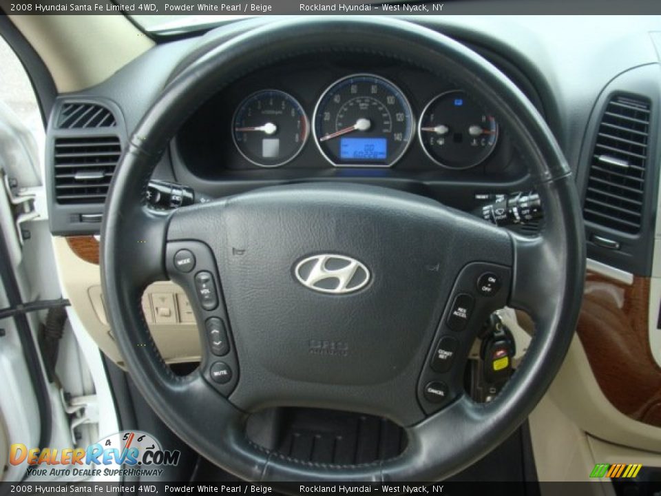 2008 Hyundai Santa Fe Limited 4WD Powder White Pearl / Beige Photo #14