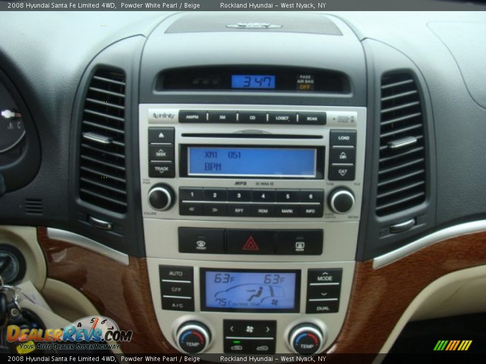 2008 Hyundai Santa Fe Limited 4WD Powder White Pearl / Beige Photo #18