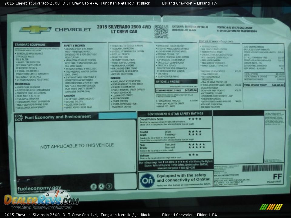 2015 Chevrolet Silverado 2500HD LT Crew Cab 4x4 Tungsten Metallic / Jet Black Photo #18