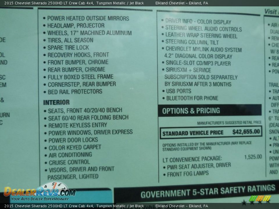 2015 Chevrolet Silverado 2500HD LT Crew Cab 4x4 Tungsten Metallic / Jet Black Photo #20