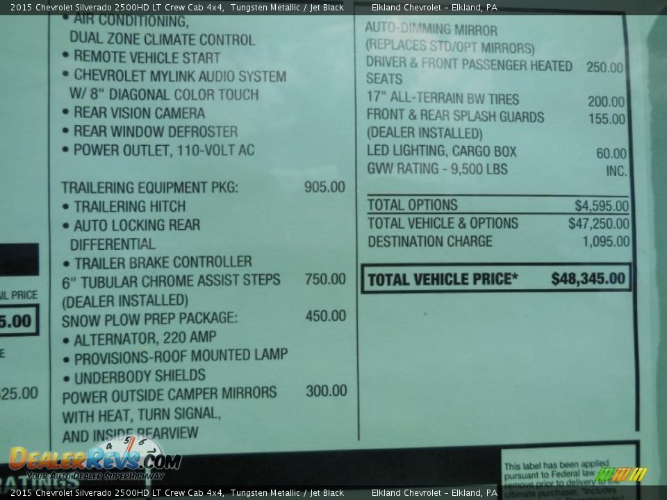 2015 Chevrolet Silverado 2500HD LT Crew Cab 4x4 Tungsten Metallic / Jet Black Photo #21