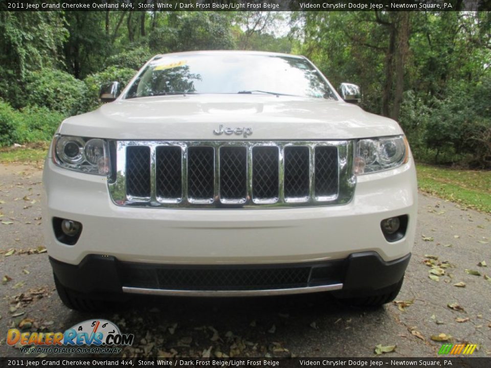 2011 Jeep Grand Cherokee Overland 4x4 Stone White / Dark Frost Beige/Light Frost Beige Photo #7