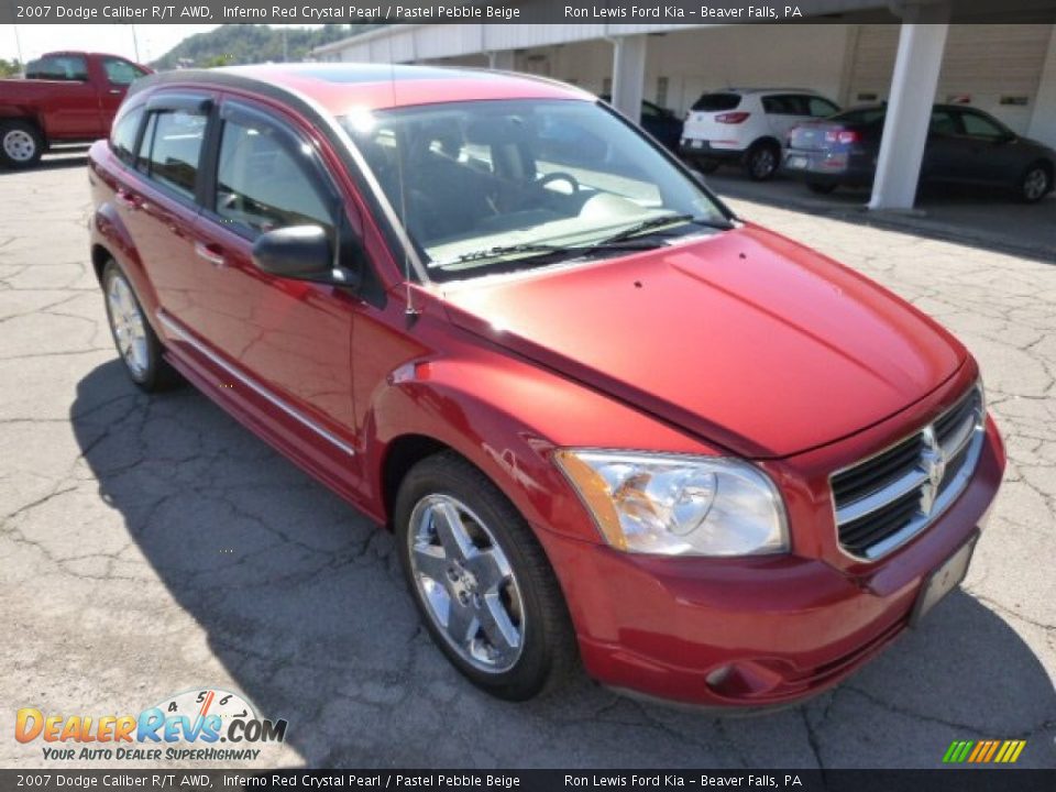 2007 Dodge Caliber R/T AWD Inferno Red Crystal Pearl / Pastel Pebble Beige Photo #2